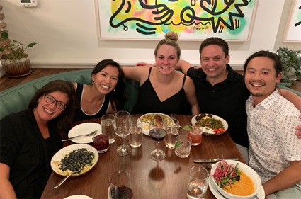 Class of 2020 fellows at dinner